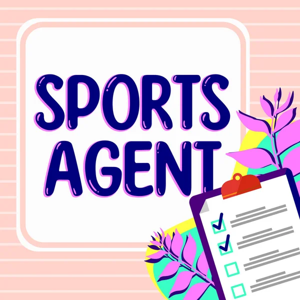 Text showing inspiration Sports Agent, Business showcase person manages recruitment to hire best sport players for a team