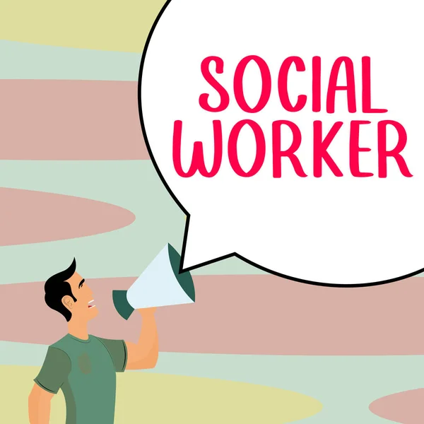 Handschrift Tekst Social Worker Business Concept Bijstand Van Mensen Met — Stockfoto