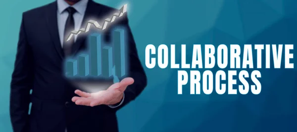 Inspiratie Toont Teken Collaborative Process Business Showcase Mensen Organisaties Werk — Stockfoto