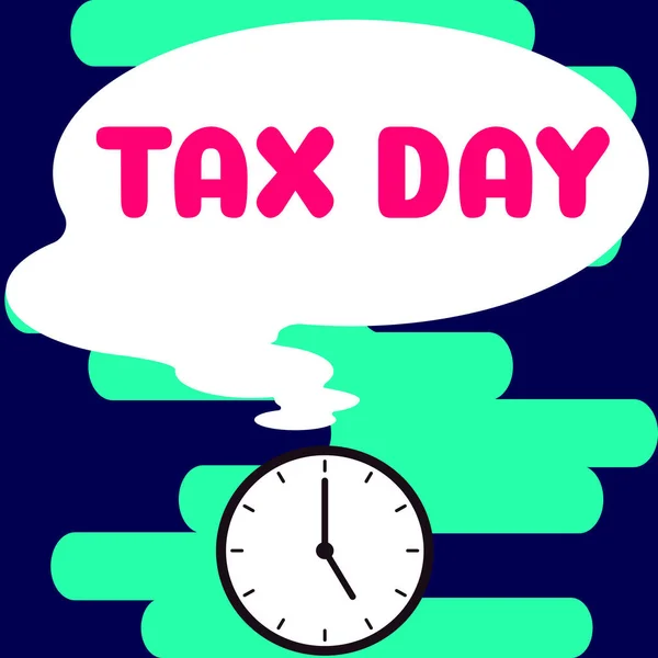 Handschrift Tax Day Ondernemingsoverzicht Colloquial Term Voor Tijd Waarop Individuele — Stockfoto