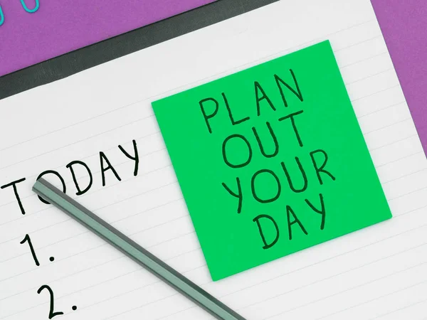 Handwriting Text Plan Out Your Day Business Overview Make Schedule — Stock Photo, Image