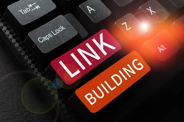 Inspiration showing sign Link Building, Business idea SEO Term Exchange Links Acquire Hyperlinks Indexed