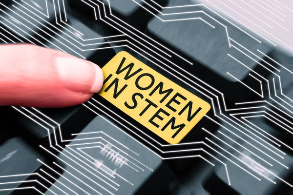 Pisanie Wyświetlania Tekstu Women Stem Conceptual Photo Science Technology Engineering — Zdjęcie stockowe