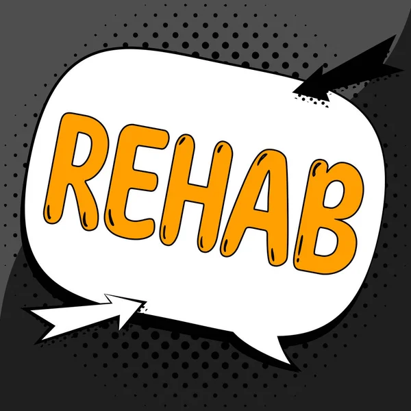 Didascalia Concettuale Rehab Business Showcase Trattamento Corso Tossicodipendenza Alcol Tipicamente — Foto Stock