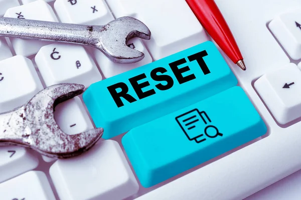Текстовый Знак Показывающий Reset Business Overview Cause Device Return Its — стоковое фото