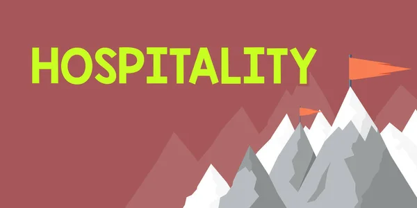 Text Caption Presenting Hospitality Word Written Friendly Generous Reception Entertainment — Stock Fotó