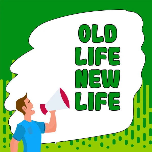 インスピレーションを示すテキスト Old Life New Life Word人生における個人的な意味を再構築し 新しい人生の目標を設定する上で書かれた — ストック写真