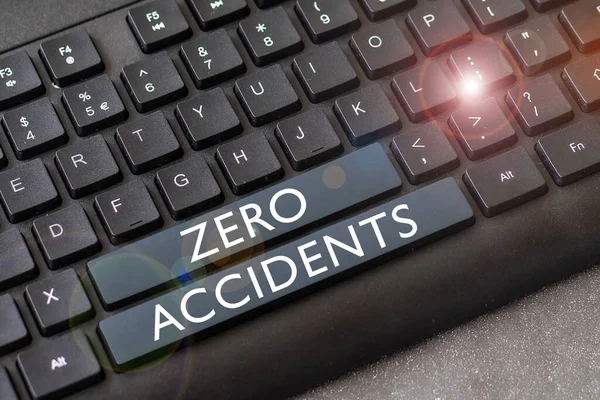 Handschrifttekst Zero Accidents Internet Concept Belangrijke Strategie Ter Voorkoming Van — Stockfoto