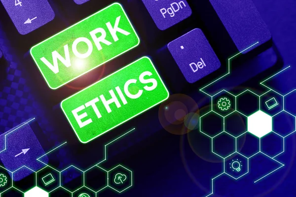 Handschrift Work Ethics Business Overview Een Reeks Waarden Gericht Het — Stockfoto