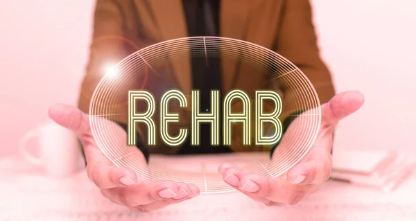 Conceptueel Bijschrift Rehab Business Approach Cursus Behandeling Voor Drugsverslaving Typisch — Stockfoto