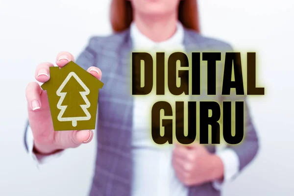 Conceptueel Bijschrift Digital Guru Business Overview Docent Intellectuele Gids Zaken — Stockfoto