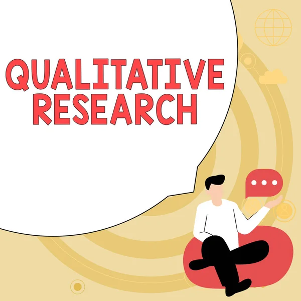Zeichen Für Qualitative Forschung Geschäftsansatz Zertifiziert Für Die Ausführung Einer — Stockfoto