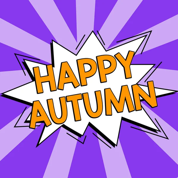 Text Showing Inspiration Happy Autumn Word Written Annual Special Milestone —  Fotos de Stock