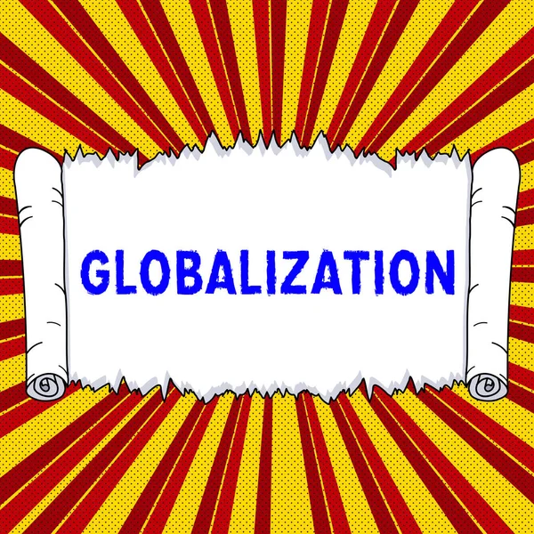 Légende Conceptuelle Mondialisation Internet Développement Conceptuel Une Économie Mondiale Intégrée — Photo