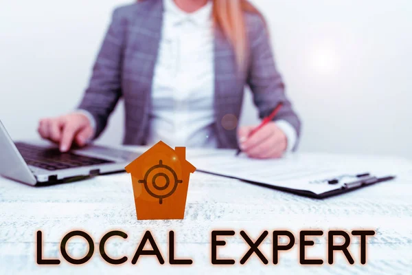 Text Bildtext Presenterar Lokal Expert Business Idé Erbjuder Expertis Och — Stockfoto