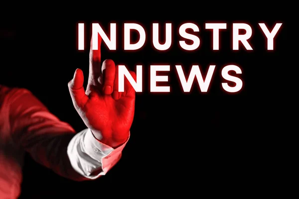 Teksten Weergeven Industry News Business Concept Technical Market Report Manufacturing — Stockfoto