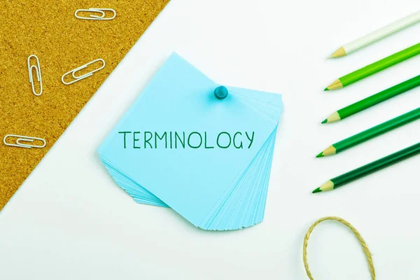 Texto Que Muestra Inspiración Terminología Word Written Terms Used Particular — Foto de Stock