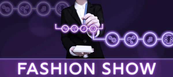 Текст Показывающий Вдохновение Fashion Show Business Concept Exibition Involves Styles — стоковое фото