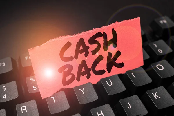 stock image Inspiration showing sign Cash Back, Business approach incentive offered buyers certain product whereby they receive cash