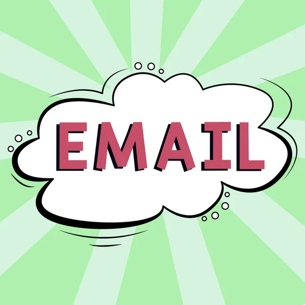 Mano Scrittura Segno Email Parola Invio Messaggio Commerciale Gruppo Persone — Foto Stock