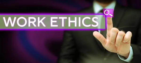 Tekst Met Inspiratie Work Ethics Business Concept Een Reeks Waarden — Stockfoto