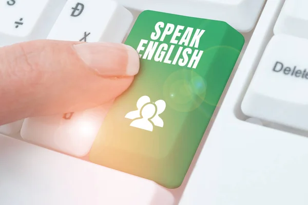 インスピレーションを示すテキスト ビジネスコンセプト英語を話す別の外国語オンラインコース — ストック写真