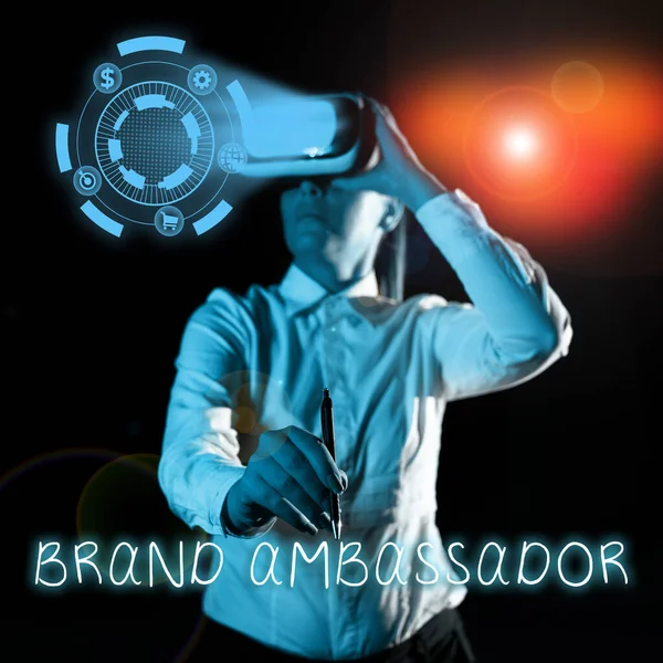 Sinal Texto Mostrando Brand Ambassador Concept Significando Agente Credenciado Como — Fotografia de Stock
