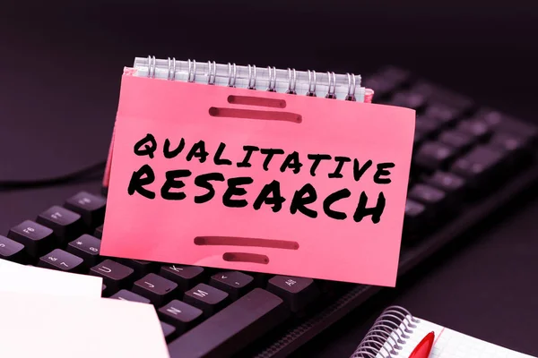 Konceptvisning Kvalitativ Forskning Affärsstrategi Certifierad För Att Utföra Ett Jobb — Stockfoto