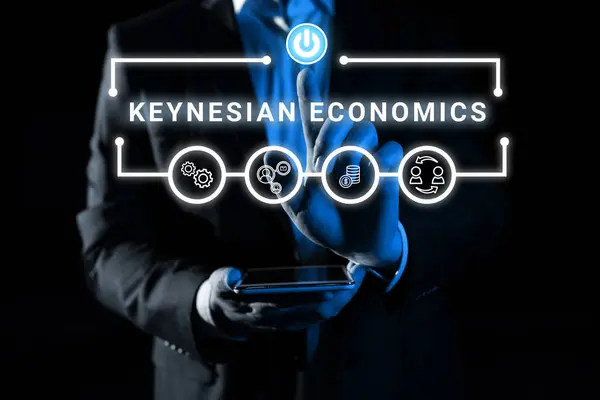 Assinar Exibindo Economia Keynesiana Negócios Mostrar Programas Monetários Fiscais Pelo — Fotografia de Stock