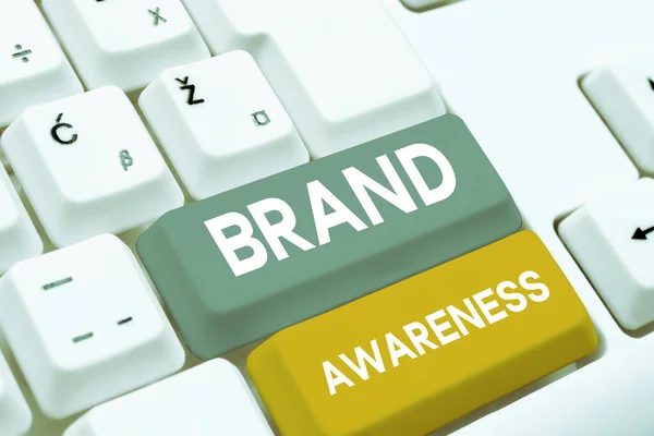 Conceptual display Brand Awareness, Business overview name identifies one seller good as distinct from those of other seller