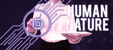 İnsan doğasının el yazısı, insan ırkının psikolojik özellikleri, duyguları ve davranışsal özellikleri için kelime.