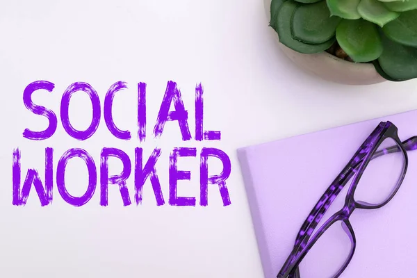 Conceptual Caption Social Worker Üzleti Ötletek Támogatása Nem Megfelelő Vagy — Stock Fotó