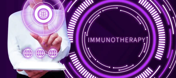 Text Showing Inspiration Immunotherapy Business Idea Treatment Prevention Disease Involves —  Fotos de Stock