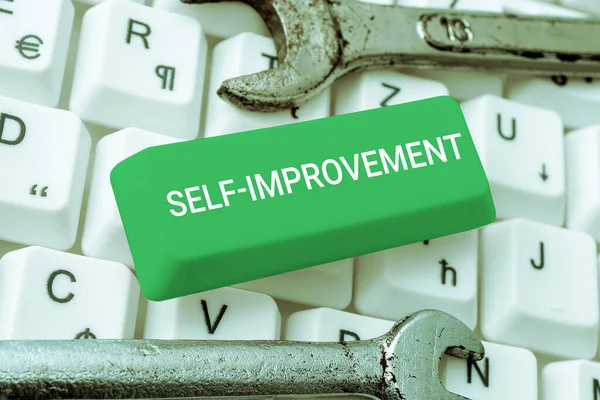 Handwriting text Self Improvement, Concept meaning process of making yourself a better or more knowledgable
