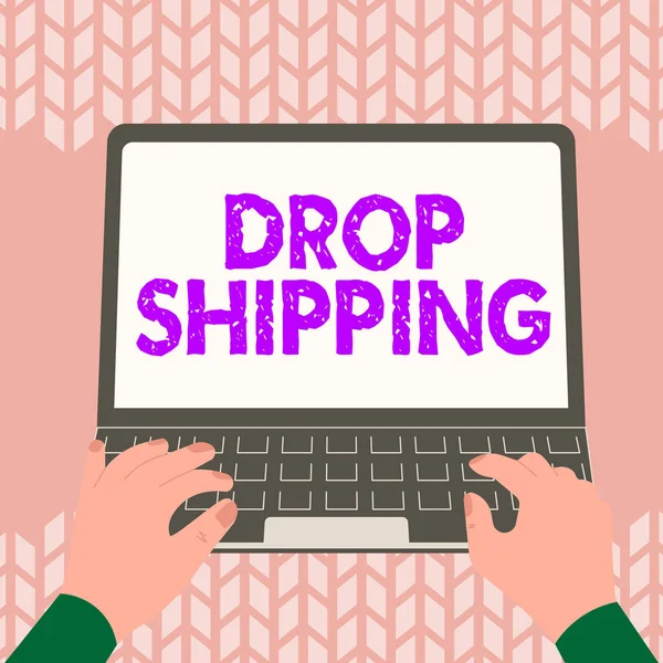 Conceptual Caption Drop Shipping Internet Concept Send Goods Manufacturer Directly — Stock Photo, Image