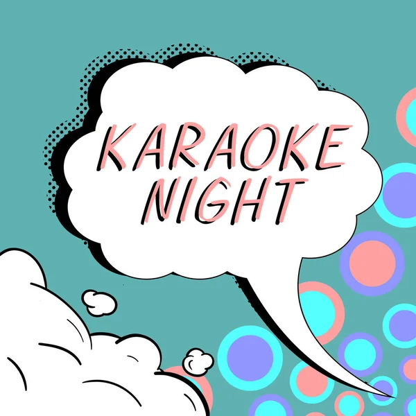 Текст Руки Karaoke Night Word Entertainment Инструментальной Музыкой Исполнении Машины — стоковое фото