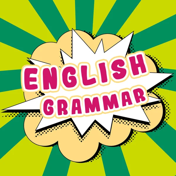 Inspiration Showing Sign English Grammar Business Concept Courses Cover All — Stock Photo, Image