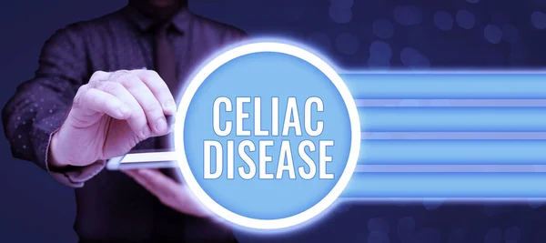 Znak Tekstowy Pokazujący Celiakię Zdjęcie Koncepcyjne Jelito Cienkie Jest Nadwrażliwe — Zdjęcie stockowe