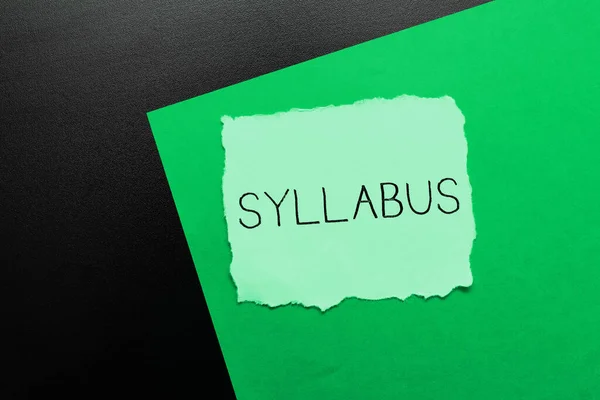 Text Caption Presenting Syllabus Business Idea Summary Outline Discourse Treatise —  Fotos de Stock