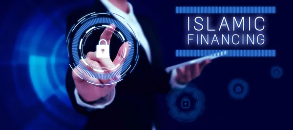 Texto Mano Financiación Islámica Idea Negocio Actividad Bancaria Inversión Que —  Fotos de Stock