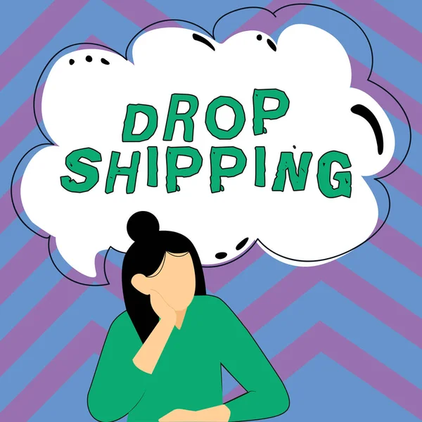 Hand writing sign Drop Shipping, Internet Concept to send goods from a manufacturer directly to a customer instead of to the retailer