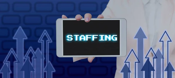 Conceptual Display Staffing Word Written Percentage Workers Replaced New Employees — Fotografia de Stock