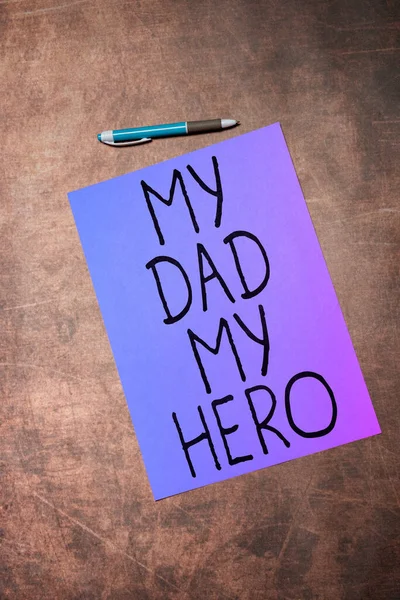 Mesajlar Yazıyordum Babam Kahramanım Fikrim Babana Hayranlık Duyuyordum Duyguları Severim — Stok fotoğraf
