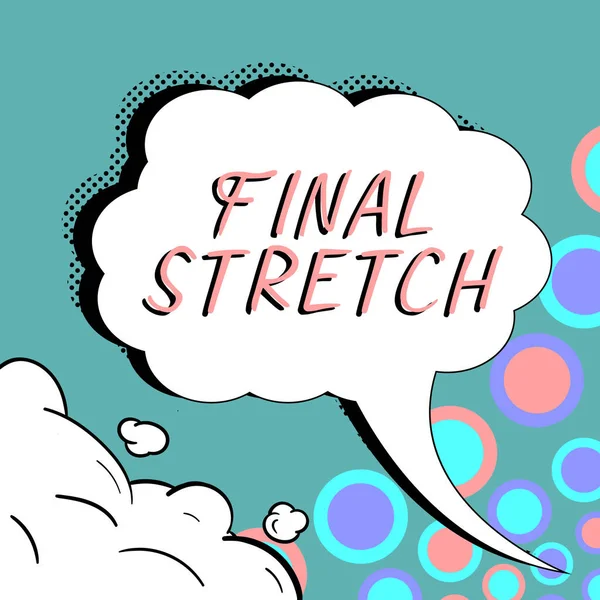 Wyświetlacz Koncepcyjny Final Stretch Business Showcase Last Leg Zakończenie Rundy — Zdjęcie stockowe