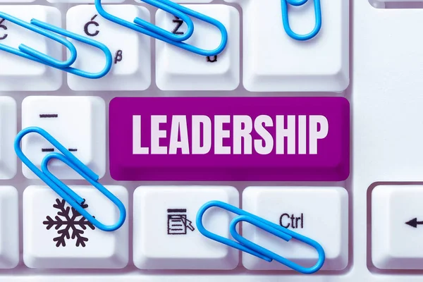 Ручний Писемний Знак Лідерство Бізнес Концепція Здатність Діяльність Участю Лідера — стокове фото