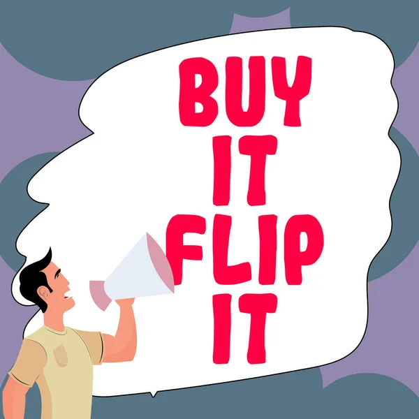Konceptuell Bildtext Köp Flip Affärsöversikt Köp Något Fixa Upp Dem — Stockfoto