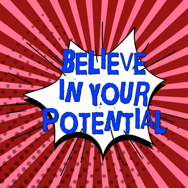 stock image Writing displaying text Believe In Your Potential, Business overview Have self-confidence motiavate inspire yourself