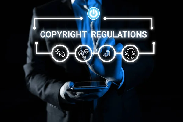 Text Der Inspiration Zeigt Urheberrechtsvorschriften Konzept Das Die Ursprünglichen Werke — Stockfoto