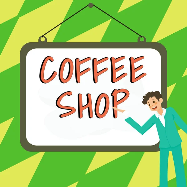 Inspiráló Szöveg Kávézó Üzleti Áttekintés Kis Informális Étterem Kávét Könnyű — Stock Fotó