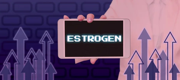 Writing Displaying Text Estrogen Business Concept Group Hormones Promote Development — ストック写真